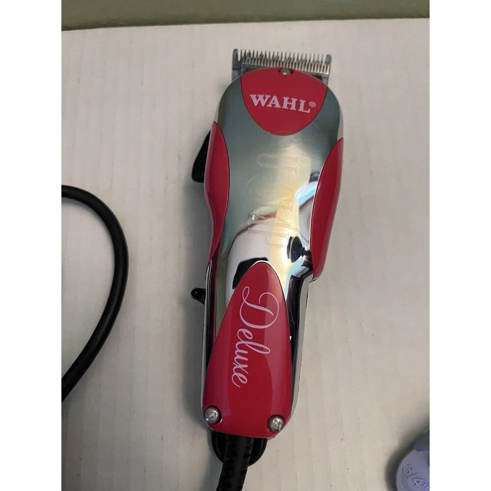 RED Wahl STXP Professional Deluxe U-CLIP Pet Dog Cat Hair Clipper Tested Works